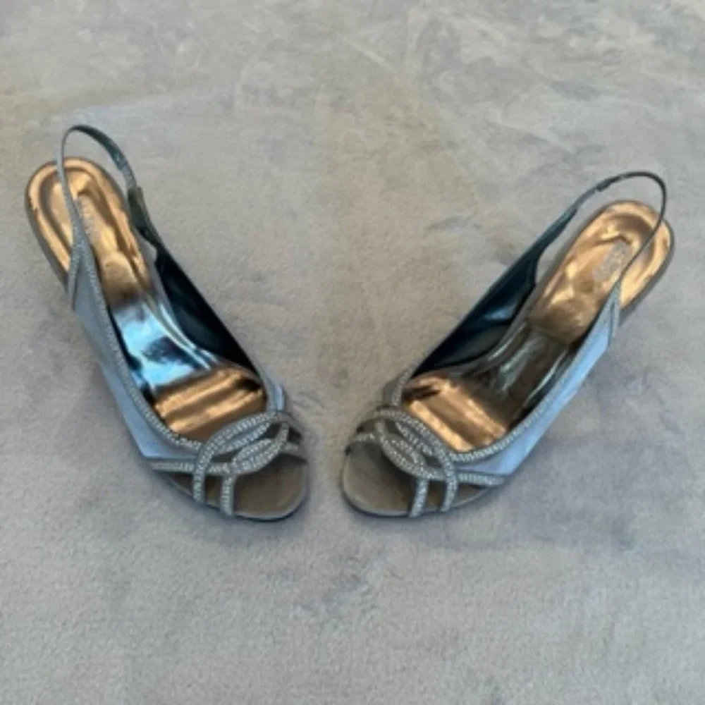 Valenti Franco Women's High Heels Sequin 10 Gray